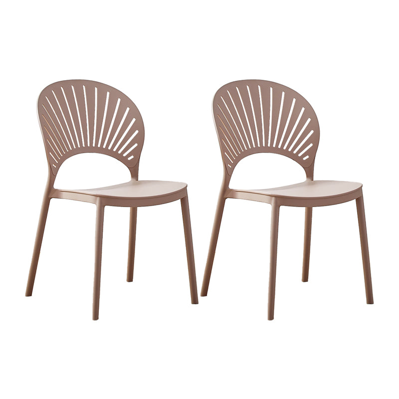 Plastic Modern Style Indoor-Outdoor Chair Open Back Dining Side Chairs
