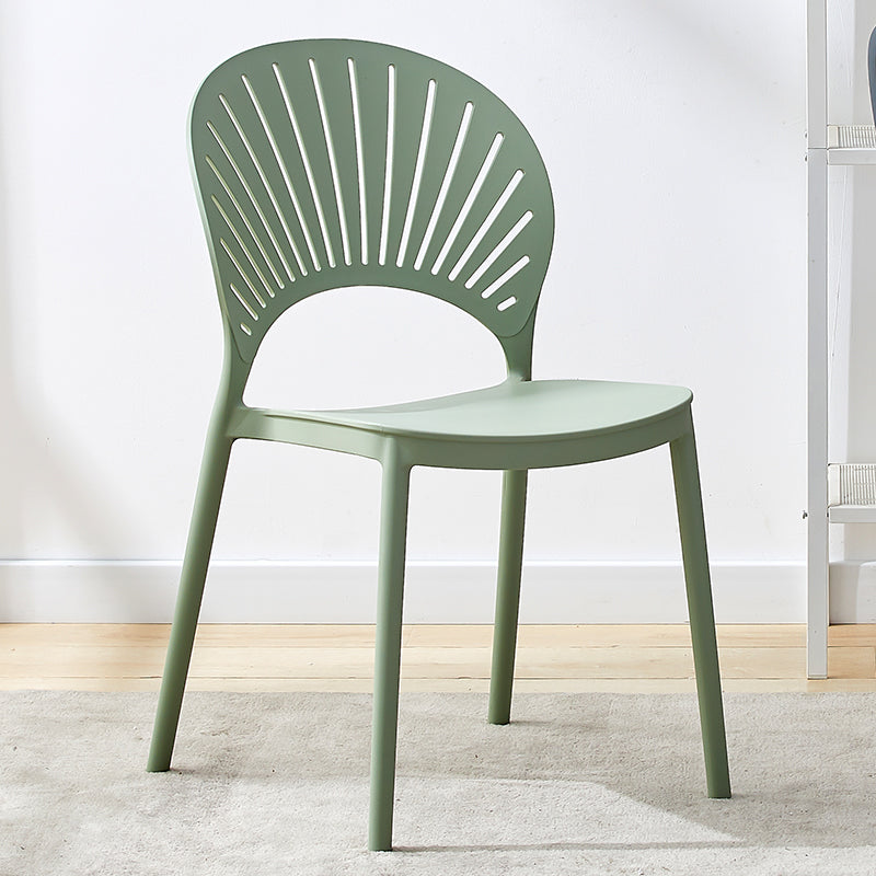 Plastic Modern Style Indoor-Outdoor Chair Open Back Dining Side Chairs