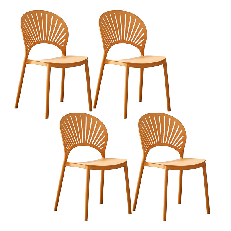 Plastic Modern Style Indoor-Outdoor Chair Open Back Dining Side Chairs