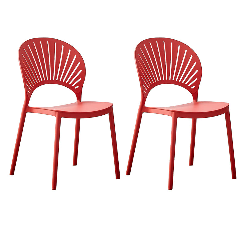 Plastic Modern Style Indoor-Outdoor Chair Open Back Dining Side Chairs