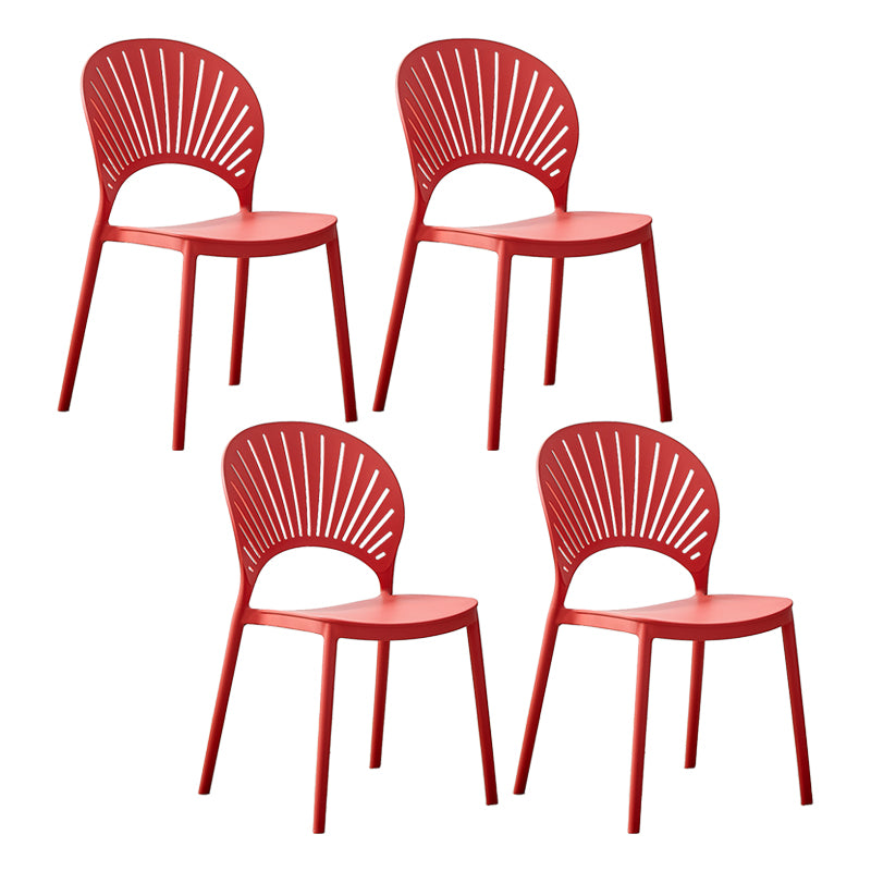 Plastic Modern Style Indoor-Outdoor Chair Open Back Dining Side Chairs