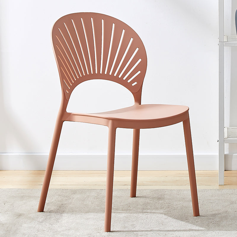Plastic Modern Style Indoor-Outdoor Chair Open Back Dining Side Chairs