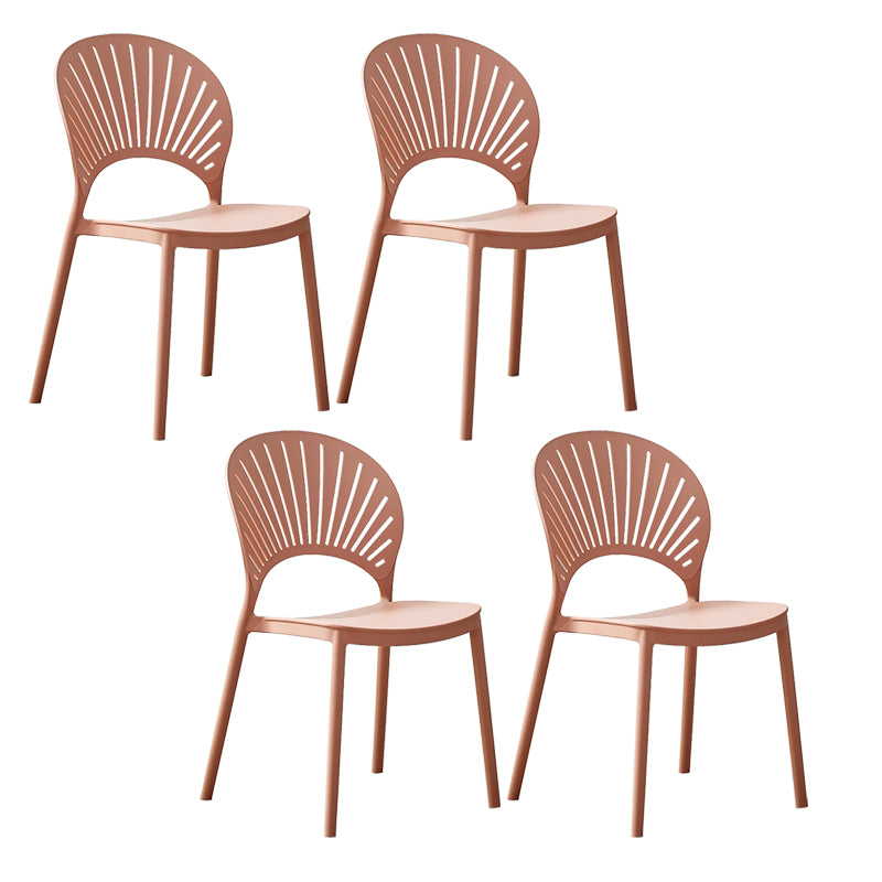 Plastic Modern Style Indoor-Outdoor Chair Open Back Dining Side Chairs