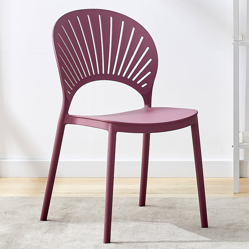 Plastic Modern Style Indoor-Outdoor Chair Open Back Dining Side Chairs