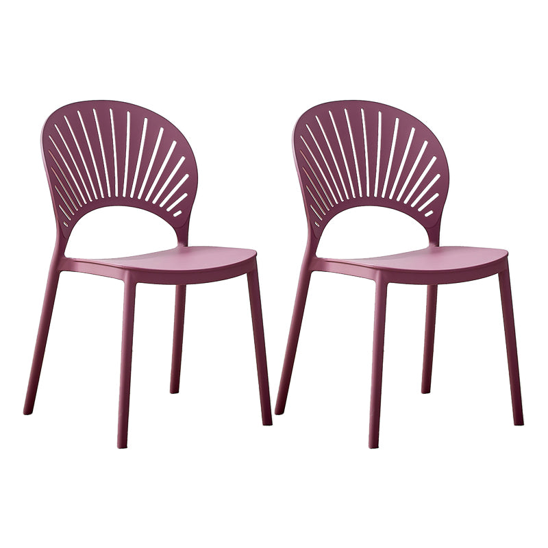 Plastic Modern Style Indoor-Outdoor Chair Open Back Dining Side Chairs