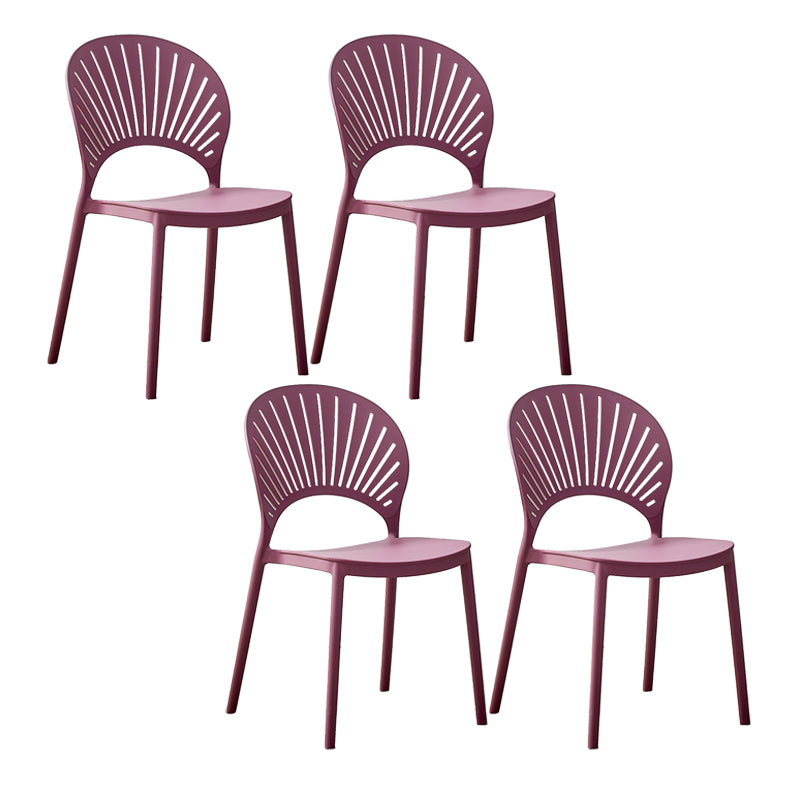 Plastic Modern Style Indoor-Outdoor Chair Open Back Dining Side Chairs