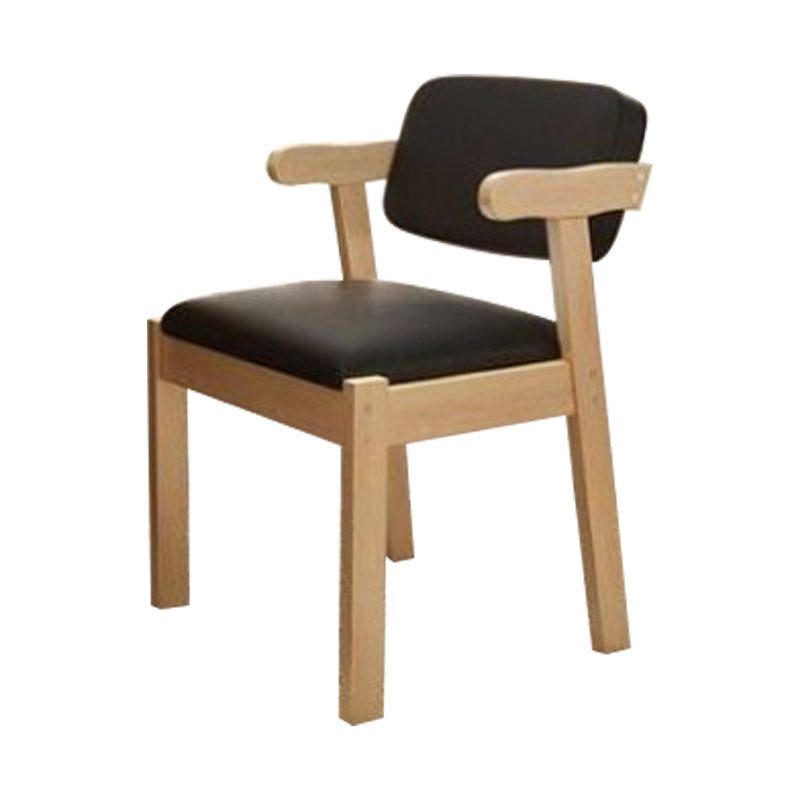 Fauteuil de salle à manger moderne en bois avec coussin de couleur, chaise d'appoint à dossier ouvert