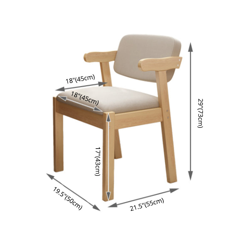 Fauteuil de salle à manger moderne en bois avec coussin de couleur, chaise d'appoint à dossier ouvert