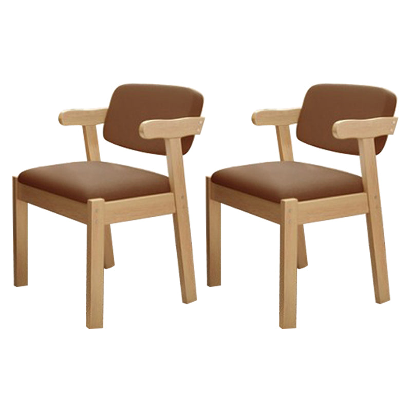 Fauteuil de salle à manger moderne en bois avec coussin de couleur, chaise d'appoint à dossier ouvert