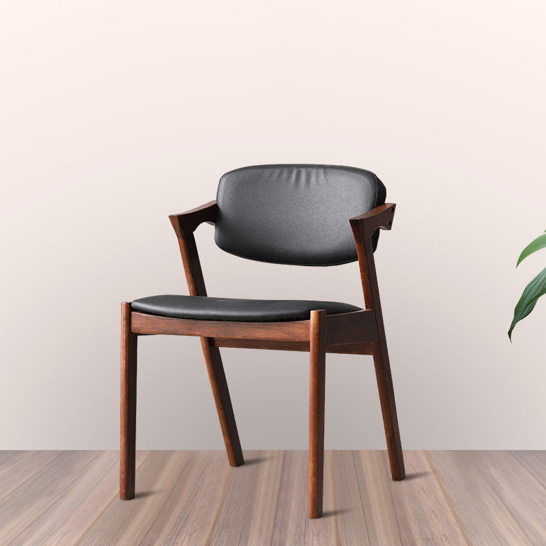 Silla de comedor de madera maciza de estilo moderno, silla de comedor con respaldo abierto para uso doméstico