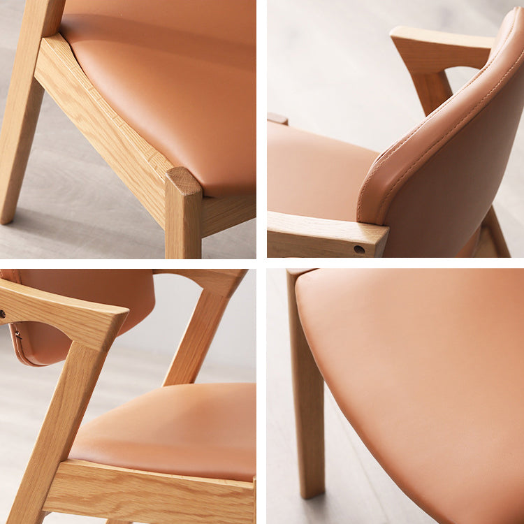 Silla de comedor de madera maciza de estilo moderno, silla de comedor con respaldo abierto para uso doméstico