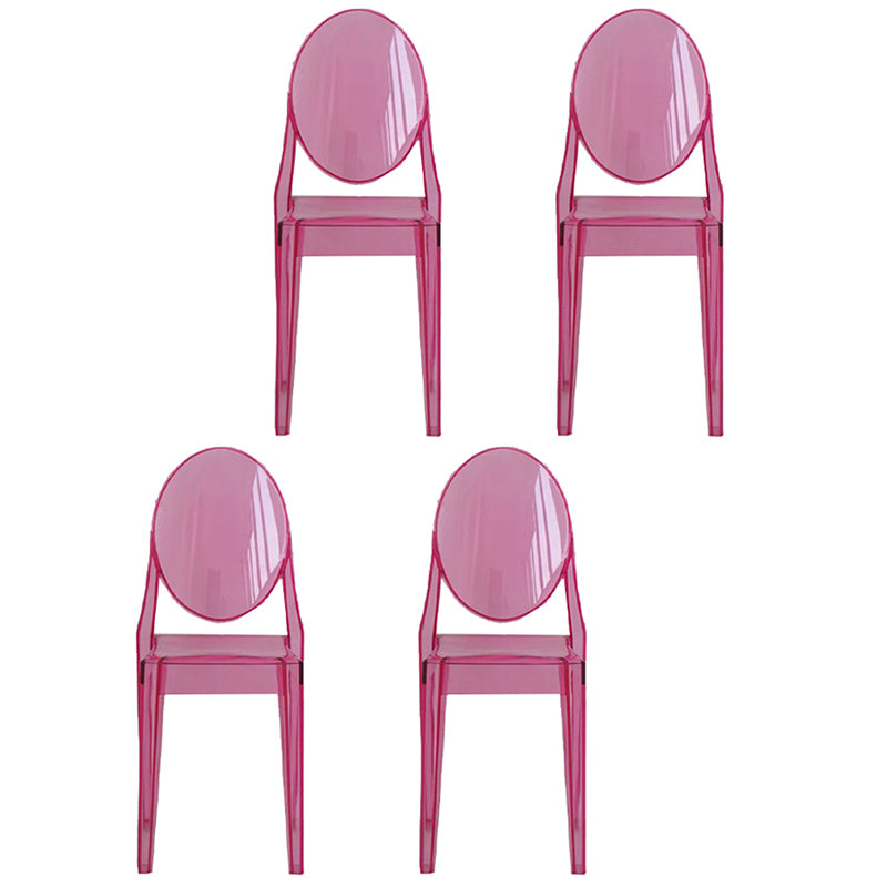 Scandinavian Winehouse Plastic Side Chair Transparent Open Dining Chair (Set of 4)