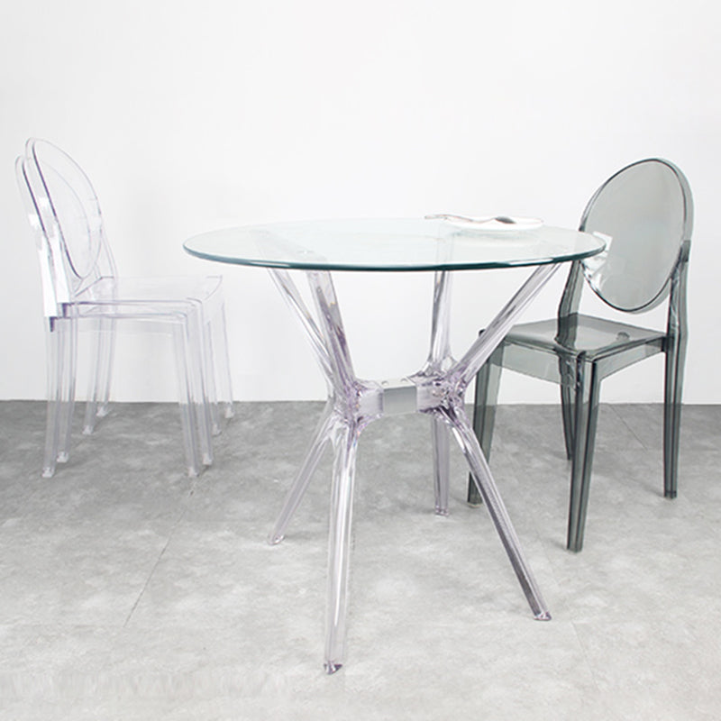 Scandinavian Winehouse Plastic Side Chair Transparent Open Dining Chair (Set of 4)