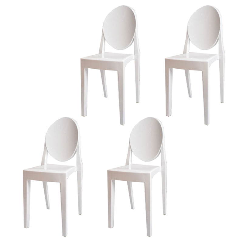 Scandinavian Winehouse Plastic Side Chair Transparent Open Dining Chair (Set of 4)