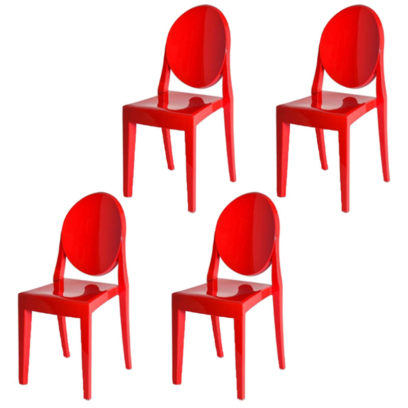 Scandinavian Winehouse Plastic Side Chair Transparent Open Dining Chair (Set of 4)