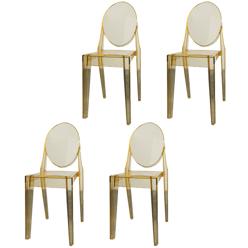 Scandinavian Winehouse Plastic Side Chair Transparent Open Dining Chair (Set of 4)