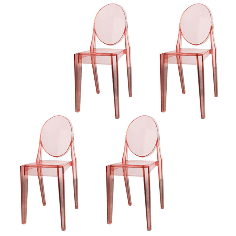 Scandinavian Winehouse Plastic Side Chair Transparent Open Dining Chair (Set of 4)