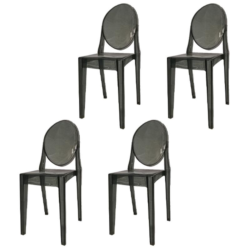 Scandinavian Winehouse Plastic Side Chair Transparent Open Dining Chair (Set of 4)