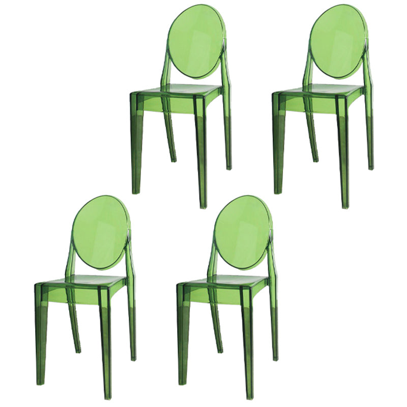 Scandinavian Winehouse Plastic Side Chair Transparent Open Dining Chair (Set of 4)