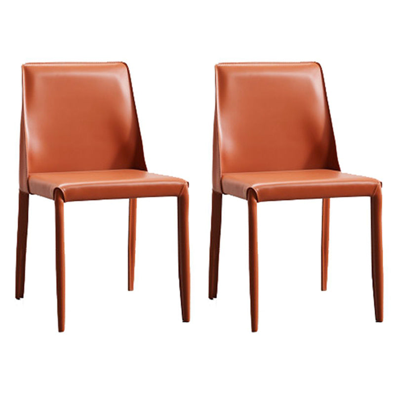 Chaise d'appoint industrielle pour la maison Chaise de salle à manger rembourrée en métal à dossier solide (Ensemble de 2)