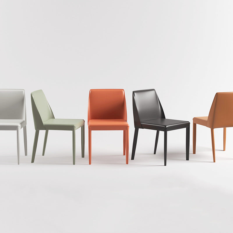 Chaise d'appoint industrielle pour la maison Chaise de salle à manger rembourrée en métal à dossier solide (Ensemble de 2)