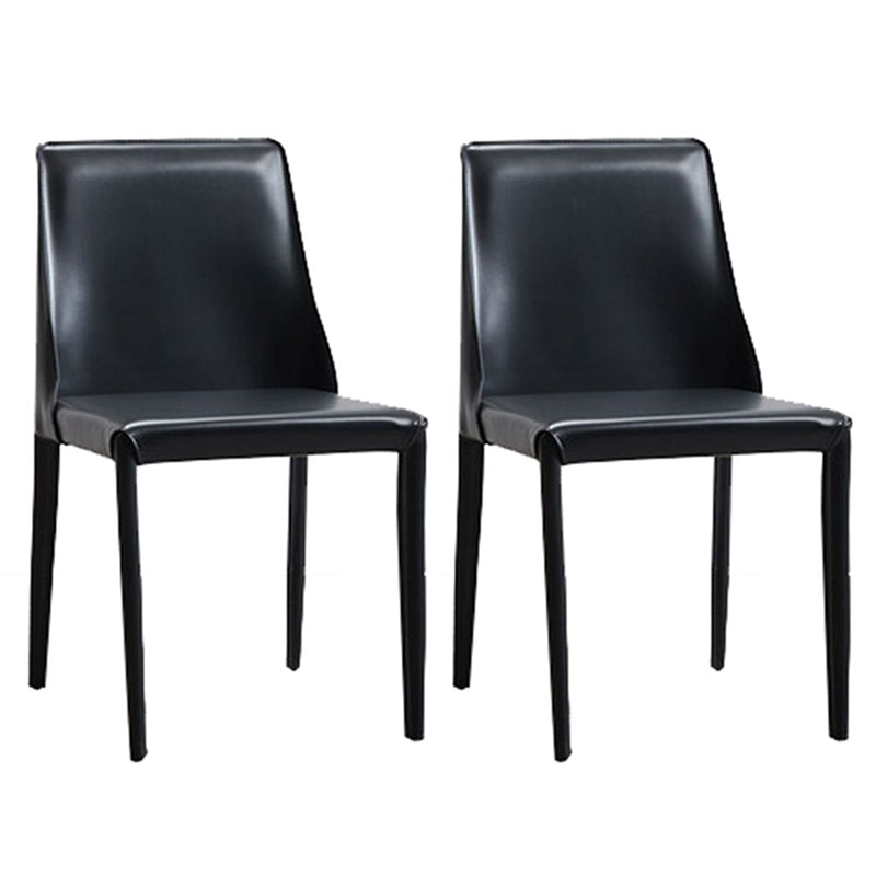 Chaise d'appoint industrielle pour la maison Chaise de salle à manger rembourrée en métal à dossier solide (Ensemble de 2)