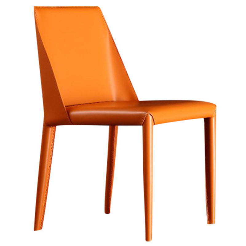 Chaise d'appoint industrielle pour la maison Chaise de salle à manger rembourrée en métal à dossier solide (Ensemble de 2)