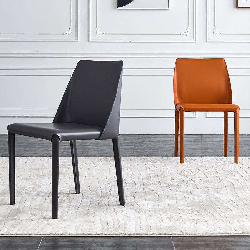 Chaise d'appoint industrielle pour la maison Chaise de salle à manger rembourrée en métal à dossier solide (Ensemble de 2)