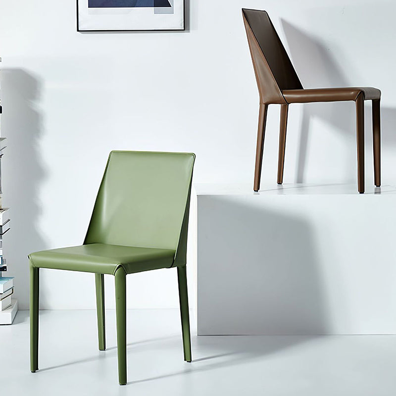Chaise d'appoint industrielle pour la maison Chaise de salle à manger rembourrée en métal à dossier solide (Ensemble de 2)