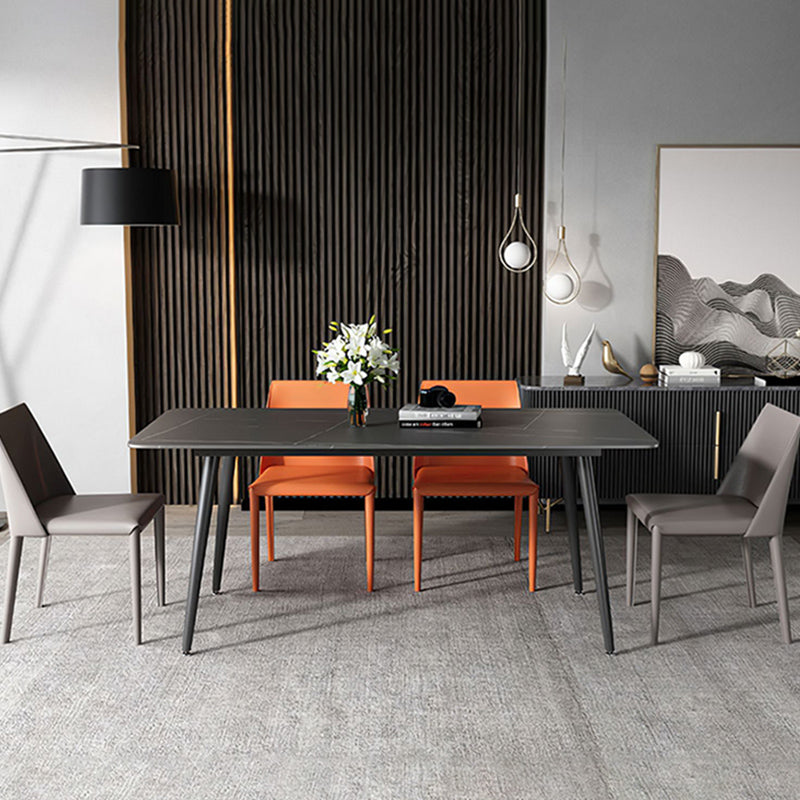 Chaise d'appoint industrielle pour la maison Chaise de salle à manger rembourrée en métal à dossier solide (Ensemble de 2)
