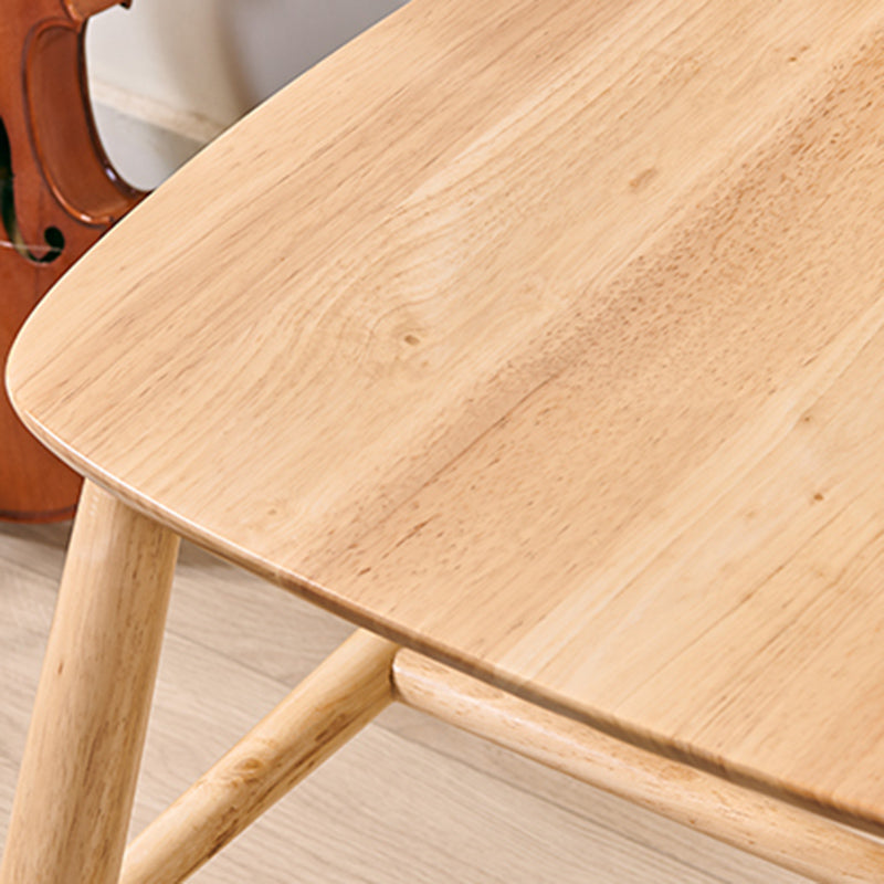 Silla de comedor contemporánea de madera de caucho Windsor con respaldo de madera natural (juego de 2)
