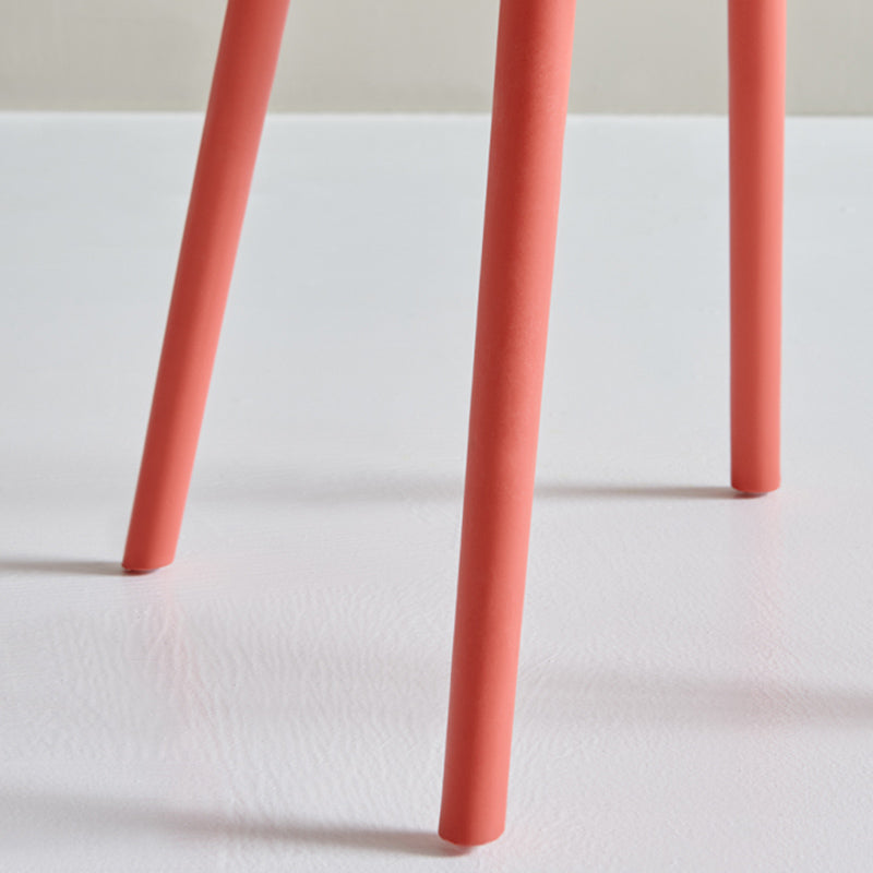 Sillas de cena sin brazos de plástico escandinavo, silla lateral sólida interior con parte trasera