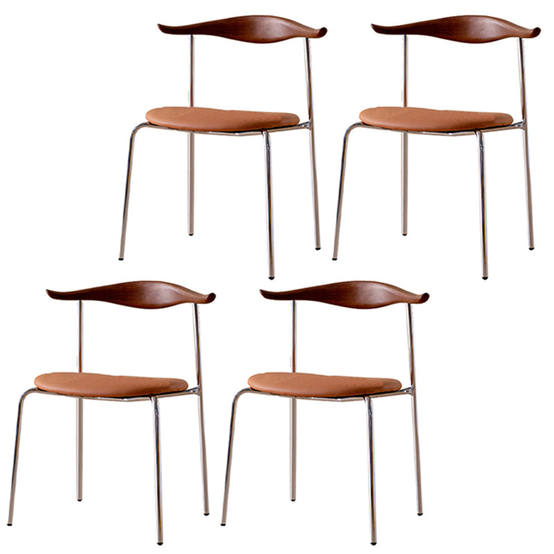 Chaises latérales rembourrées de style contemporain chaises de salle à manger sans corne de corne à la maison pour la maison