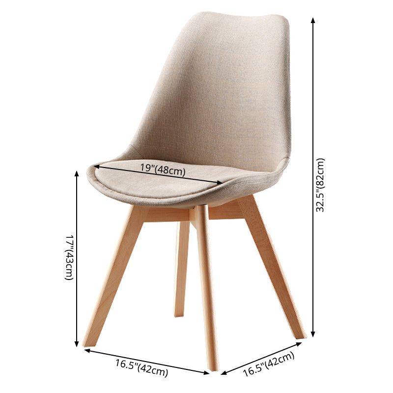 Upholstered Scandinavian Conference Room Side Chair Matte Finish Parsons Dining Chair