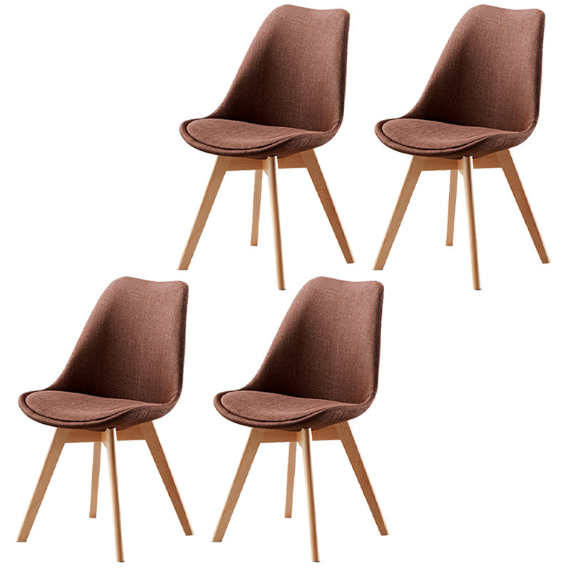 Upholstered Scandinavian Conference Room Side Chair Matte Finish Parsons Dining Chair