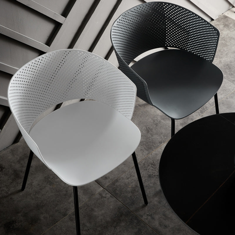 Eigentijdse stijl plastic eetwarmeloze stoel open rug eetkamerstoel voor huis