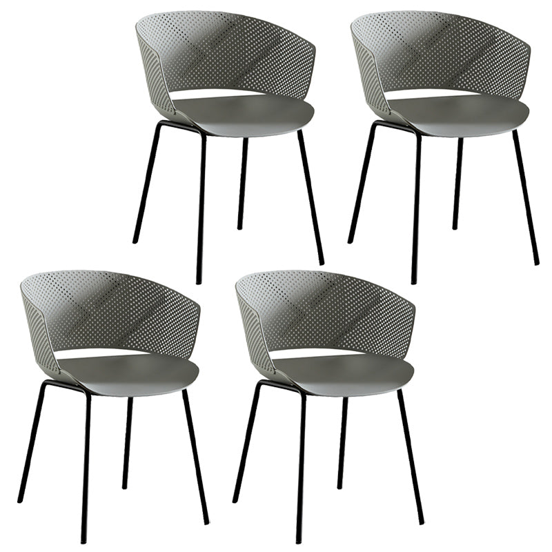 Eigentijdse stijl plastic eetwarmeloze stoel open rug eetkamerstoel voor huis