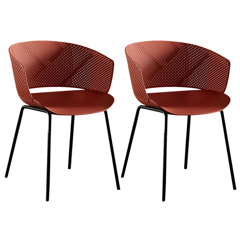 Eigentijdse stijl plastic eetwarmeloze stoel open rug eetkamerstoel voor huis