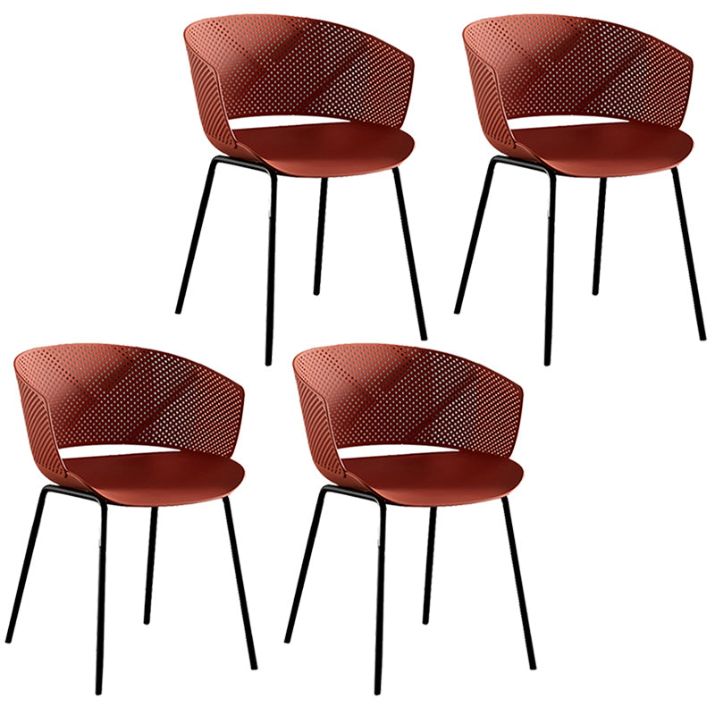 Eigentijdse stijl plastic eetwarmeloze stoel open rug eetkamerstoel voor huis