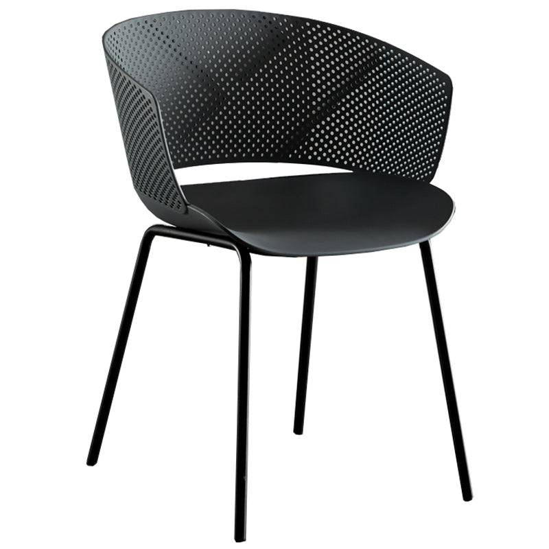Eigentijdse stijl plastic eetwarmeloze stoel open rug eetkamerstoel voor huis