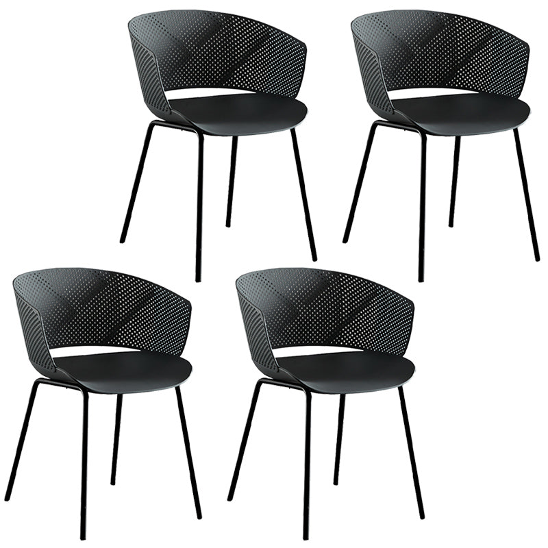 Eigentijdse stijl plastic eetwarmeloze stoel open rug eetkamerstoel voor huis