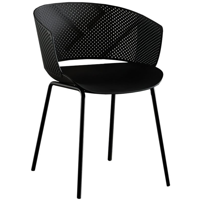 Eigentijdse stijl plastic eetwarmeloze stoel open rug eetkamerstoel voor huis