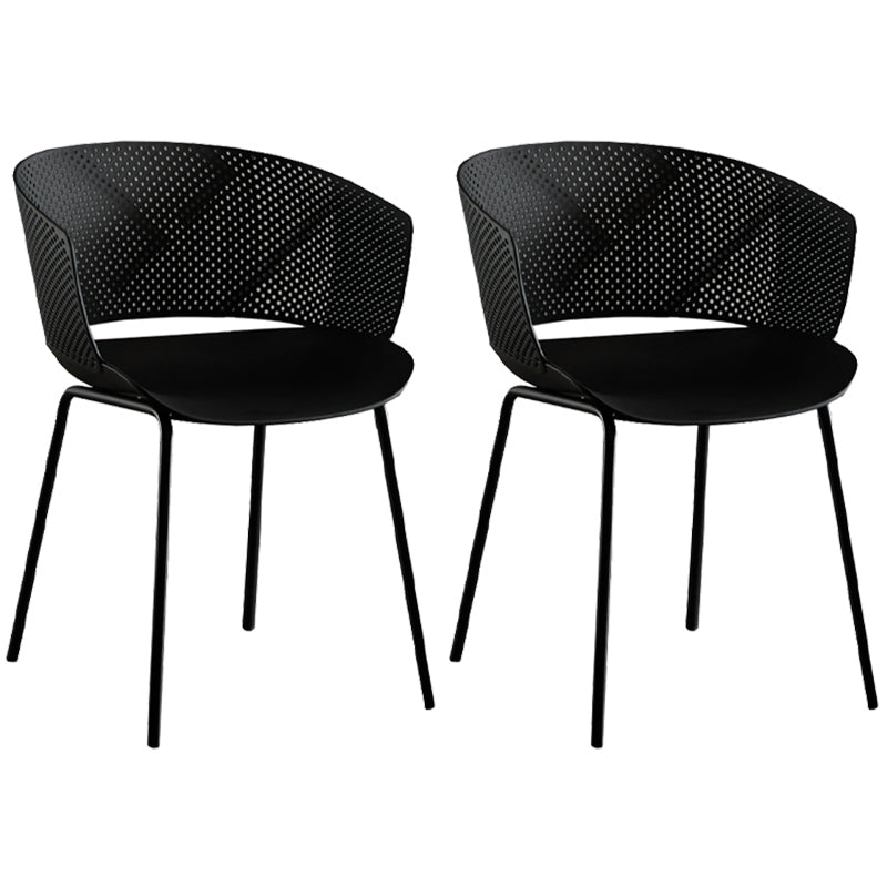 Eigentijdse stijl plastic eetwarmeloze stoel open rug eetkamerstoel voor huis