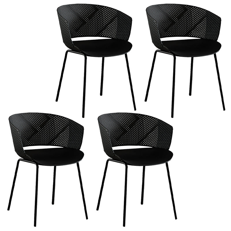 Eigentijdse stijl plastic eetwarmeloze stoel open rug eetkamerstoel voor huis