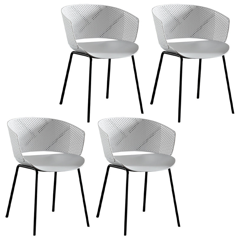 Eigentijdse stijl plastic eetwarmeloze stoel open rug eetkamerstoel voor huis
