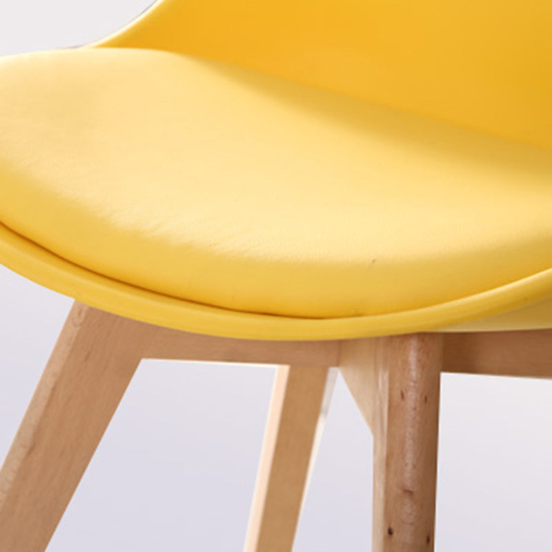 Upholstered Armless Dining Chairs Solid Back Side Chairs with Wood Legs