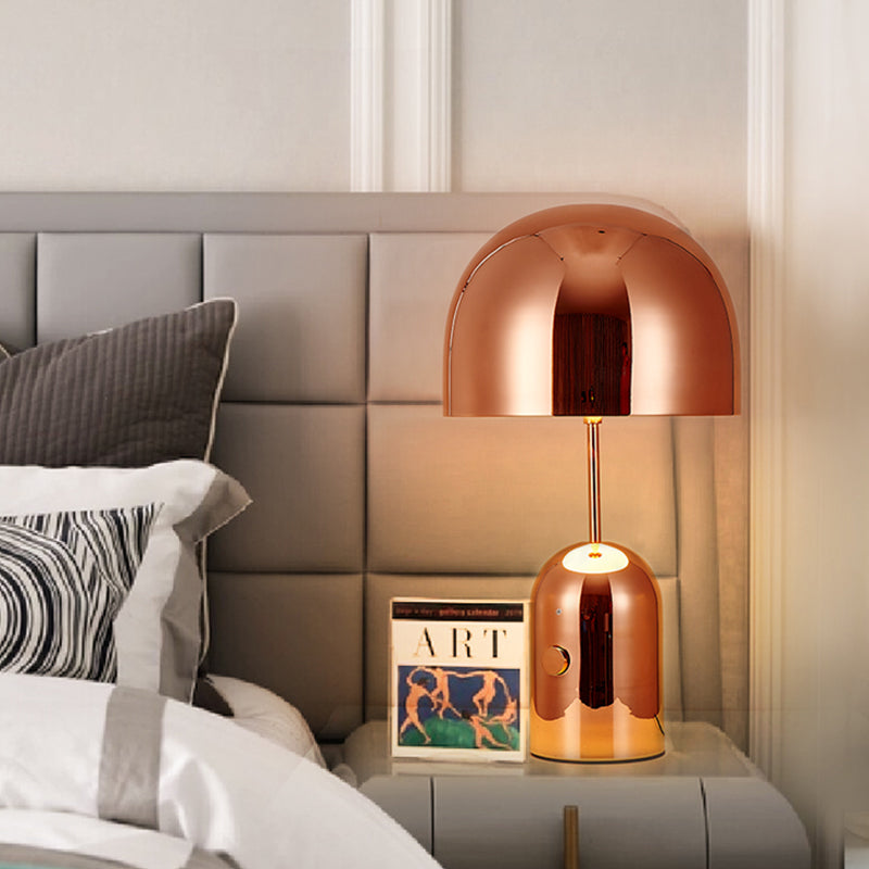 Tavolo in metallo luce modernismo 1 lampadina per scrivania piccola in oro rosa per camera da letto