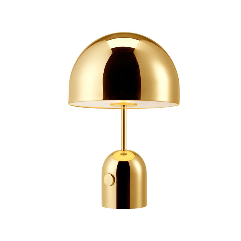Lampe de table de chevet contemporaine à 1 ampoule, dôme doré, lampe de lecture avec abat-jour en métal