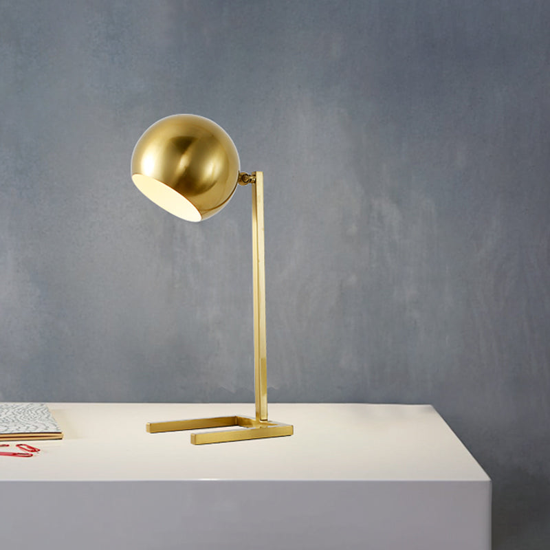 Sferische taakverlichting modernistisch metaal 1 lamp leesboek licht in goud voor studie
