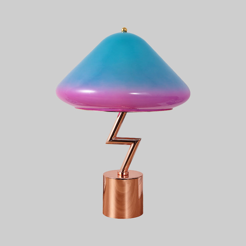 Lampe de tâche des champignons moderniste rose et verre bleu 1 bulbe salon lecture livre Light